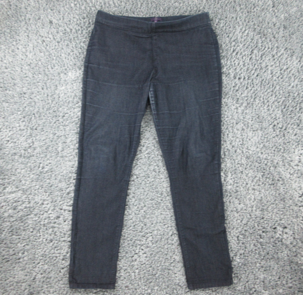 NYDJ Jeans Womens 14 Blue Denim Whiskers Pull On Elastic Waist Tapered 38x31* '